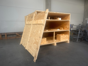 Skrzynie z płyty OSB do transportu sprzętu medycznego